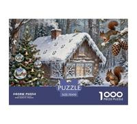 Winter Cottage Puzzle De Madera Impermeable Puzzles De 1000 Piezas para Adultos Imposible Rompecabezas Juegos Educativos