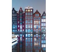 Winter Cozy Collection: Undated Weekly Planner: Pocket Size 5.5x8.5 Minimalist Personal Agenda Featuring The Dancing Houses at Amsterdam Canal at Night