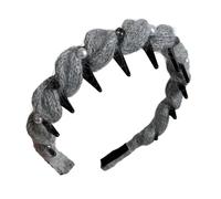 Winter Crochet Hair Styling Accessory Claw Clip/Hairband Strong Hold Breathable Hair Claw Women Office Party Essential Crochet Hairband with Pearls