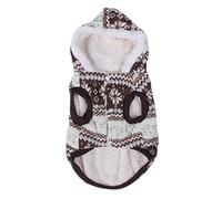 Winter Dog Clothes & Cat Clothes | Cute Snowflake Plush Hooded Sweater | Warm Pet Costume for Small Medium Large Dogs/Cats | 5 Sizes, Easy On Off Buttons (16 Size)