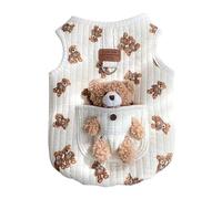 Winter Dog Clothes, Windproof D Ring Dog Vest Coat, Soft Cotton Lining Pet Jacket, Warm for Autumn, Cats, Puppies, Dogs, Comfortable Cozy Outerwear 11.81 Inches