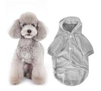 Winter Dog Clothes with Hat | Warm Fleece - Lined Coat for Small Dogs & Cats | Cozy Pet Sweater for Cold Weather/Indoor/Outdoor | Button Closure, Gray (S)