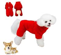 Winter Dogs Jumpsuit Coat with Back Zipper, Dog Full Body Winter Coat, Jacket Coats for Dogs, Pet Jumpsuit Double D-Ring and Zipper on Back, for Small Medium Dog Cats (Red,X-Large)