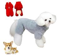 Winter Dogs Jumpsuit Coat with Back Zipper, Dog Full Body Winter Coat, Jacket Coats for Dogs, Pet Jumpsuit Double D-Ring and Zipper on Back, for Small Medium Dog Cats (Gray,Small)