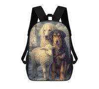 Winter Farm Scene with Sheep And Dogs Mochila De Viaje Para La Universidad Mochilas Para La Escuela/trabajo/viajes 17inch