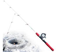 Winter Fishing Pole - Outdoor Ice Fishing Rod with Reinforced Rotating Crop, Mechanical Curved Handle Design, Lightweight Durable + Anti-Slip Grip, Aluminium Alloy Build Long-Lasting, for Ponds Rive