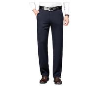 Winter Fleece Warm Pants Men Classic Business Work Office Elastic Waist Formal Suit Thick Trousers Plus Para Hombre(Blue,Size 31)