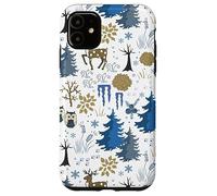 Winter Forest Christmas Holidays Snow Season Owl Reindeer Carcasa para iPhone 11
