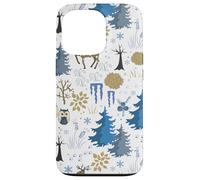 Winter Forest Christmas Holidays Snow Season Owl Reindeer Carcasa para iPhone 13 Pro
