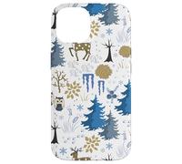 Winter Forest Christmas Holidays Snow Season Owl Reindeer Carcasa para iPhone 14
