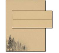 Winter Forest Kraft - Juego de papel con membretes y sobres (40 unidades)