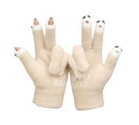 Winter Gloves - Knitted Gloves | 19x8cm Mittens for Women with Touch Compatible Tips, Cold Weather Hands Cover, Cold Weather Hand Protection, Winter Accessories for Ice Fishing Skiing Snowboarding