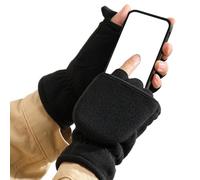 Winter Gloves Men, Thermal Fingerless Mittens, 3.94x9.84 Inches, Windproof Convertible Gloves, Cold Weather Cycling Gear for Skiing, Hiking, Outdoor, Walking, Camping, Mountaineering, Snowboarding