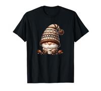 Winter GNOME In Knitted Sweater with Hot Cocoa Mugs For Fall Camiseta