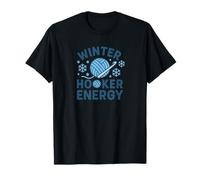 Winter Hooker Energy Cozy Crochet Vibes Funny Maker Citas Camiseta