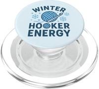 Winter Hooker Energy Cozy Crochet Vibes Funny Maker Citas PopSockets PopGrip para MagSafe