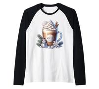 Winter Hot Cocoa Xmas Mug For Women Who Loves Coffee Latte Camiseta Manga Raglan