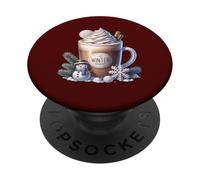 Winter Hot Cocoa Xmas Mug For Women Who Loves Coffee Latte PopSockets PopGrip Adhesivo