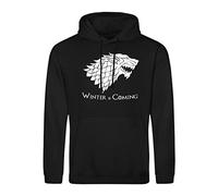 Winter Is Coming Wolf Stark GOT Sudadera Con Capucha Negra Unisex Size S