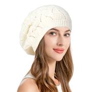 Winter Knitted Hat For Women Solid Color Twist Crochet Pullover Cap Korean Slouchy Baggy Beanies Female Berets(White)