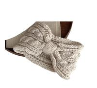 Winter Knitted Headbands Plush Head Bands Women Warm Ear Warmer Cross Knot Turban Headwear Hair Band Accessories(Color 1)