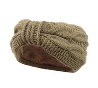 Winter Knitted Headbands Warm Head Turban Crochet Wide Stretch Hairbands Ear Warmer Hair Band Headwrap Lady Ribbon(Khaki)