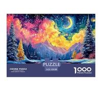 Winter Landscape with Trees 1000 Stück Premium-Karton Puzzle Colorful Landscape Lebendige Bilder Familienspiel Puzzles Für Erwachsene Und Kinder 52x38cm/1000pcs