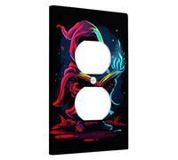 Winter Magic - Placa de cubierta para interruptor de luz, color azul oscuro, misteriosa figura con capucha para decoración del hogar, placas de pared termoplásticas, salida dúplex individual de tamaño