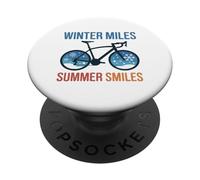 Winter Miles Bicicleta Ciclismo Ciclista Clima Frío Biker PopSockets PopGrip Adhesivo