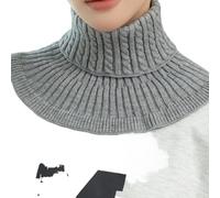 Winter Outdoor Warm Knitted Elastic Neck Scarf for Women Solid Color Inner Cover Female Turtleneck Fake Collar Bib Autumn(Gray)