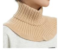 Winter Outdoor Warm Knitted Elastic Neck Scarf for Women Solid Color Inner Cover Female Turtleneck Fake Collar Bib Autumn(Camel)