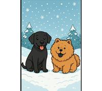 Winter Paws Notebook: Cute Dogs in the Snow: 6x9 110 page lined notebook