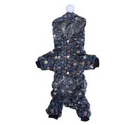 Winter Pet Pajamas for Dogs & Cats | Flannel Jumpsuit with Buckle Design | Warm Dog Clothes/Cat Clothes for Small Animals | Soft & Elastic Fit, Multiple Sizes (Navy Blue Stars)