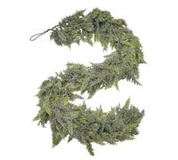 Winter Pine Garland - Falso Cedar Fireplace Drape, Snow Kissed Branch Holiday Accent, Natural Look Entryway Green Trim | Festive Home Atmosphere Prop for Porch Lounge Hearth Panel Yard