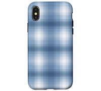 Winter Plaid Collection - Cozy Powder Blue Pattern Carcasa para iPhone X/XS