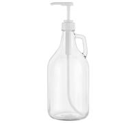 Winter Shore Botella Cristal de 1,9 l con Bomba Dispensadora y Traba - Dispensador Bebidas para Condimentos, Siropes, Detergente, Suavizante, Jabón Líquido, Champú - Apta para Alimentos y Sin BPA
