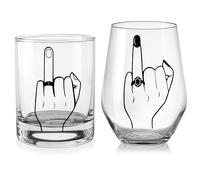 Winter Shore Juego de Vasos de Vino y Whisky con Anillo (Pack de 2)