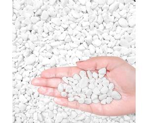 Winter Shore Pack de Piedra Blanca Natural Decorativa 1,35 kg - Piedras Acuario, Pecera, Tanque, Terrario, Maceta, Jardinería, Relleno de Jarrones - Guijarros para Jardinería de Interior y Exterior