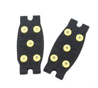 Winter Snow Crampones de 5 puntas antideslizantes para zapatos para caminos helados - Accesorios de calzado de seguridad de goma para exteriores, talla única (amarillo)