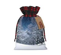 Winter Snow Falling In The Park, 1 bolsa de material duradero de 4.7 x 6.9 pulgadas con cordón para regalo elegante de Halloween