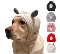 Winter Soft Warm Rabbit Ear Design Puppy Caps, Beanie Dog Hat, Fashion Soft Winter Warm Rabbit Ear Design Puppy Caps, For Large Dogs and Cats.(Beige,L)