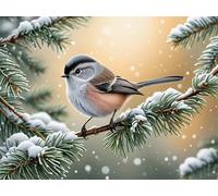 Winter Sparrows 120 Piece Jigsaw Puzzles for Adults, Colourful, Challenging & Brainteasing Adult Puzzles 120 Pieces Snow, Fun jigsaws for The Whole Family 10x8 Inch