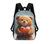 Winter Teddy Bear with Heart Mochila Escolar, Mochila Informal, Mochila De Día, Mochila Escolar, Mochila De Trabajo, Mochila De Viaje Para Adolescentes, Niñas, Niños, Mujeres Y Hombres 17inch