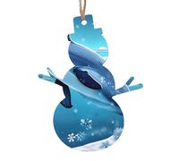 Winter The Dolphin - Adornos de madera con diseño de muñeco de nieve - Juego de 6 piezas para decorar árboles de Navidad, paredes, puertas y ventanas