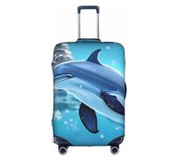 Winter The Dolphin - Funda de equipaje lavable, resistente a los arañazos, para equipaje de 18 a 32 pulgadas, Blanco, XL