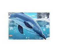 Winter The Dolphin - Juego de 6 manteles de mesa resistentes a altas temperaturas, fáciles de limpiar, aislados al calor, adecuados para reuniones familiares