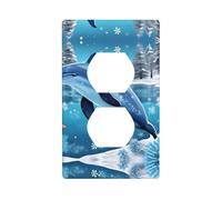 Winter the Dolphin - Kit de placa de pared de doble cara, cubierta de toma de corriente, tamaño estándar: 4.50 x 2.76 pulgadas