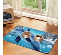 Winter the Dolphin - Mantel individual de piel absorbente para mascotas, 30 x 45 cm, hermoso diseño para gatos y perros, almacenamiento portátil