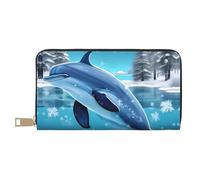 Winter The Dolphin - Monedero de mano, moderno y versátil, largo puede contener teléfonos móviles, monedas, llaves