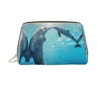 Winter The Dolphin - Neceser organizador de maquillaje fácil de viajar para brochas de maquillaje, pintalabios, Gold, Talla única, Neceser